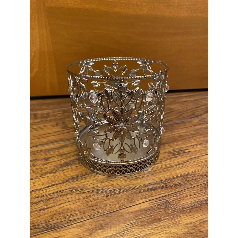 NEW Bath & Body Works Midnight Snow Candle Holder 3 Wick Set